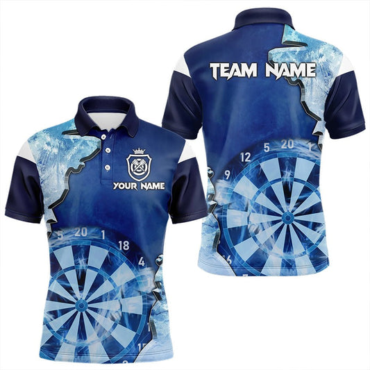 Blaue Icy Light Darts Polo - Shirt - Individuelle Darts - Team - Trikots T3462 - Outfitsuche