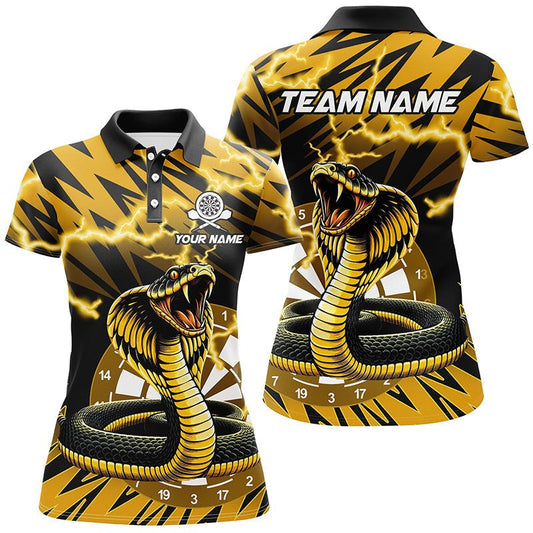 Damen T-Shirt mit 3D - Druck in Gelb und Schwarz – Schlangen - Darts Design T2185 - Outfitsuche