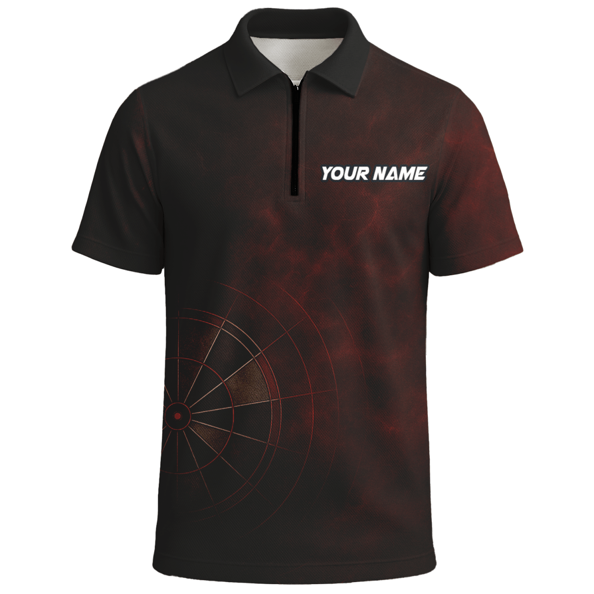 Dart Polo Shirt Herren Personalisiert mit Namen & Team | Rot Schwarz Spider Grunge Design - Outfitsuche