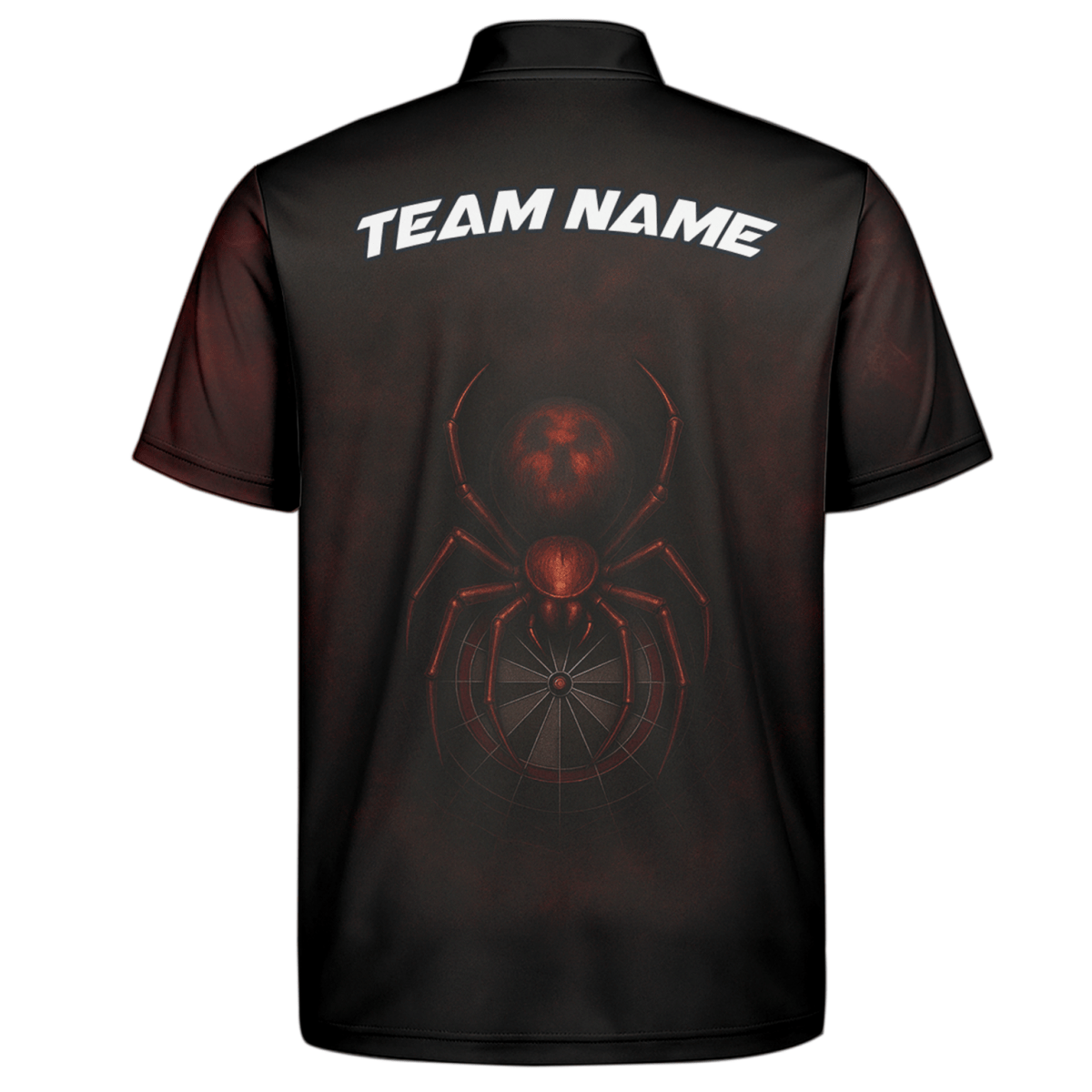 Dart Polo Shirt Herren Personalisiert mit Namen & Team | Rot Schwarz Spider Grunge Design - Outfitsuche