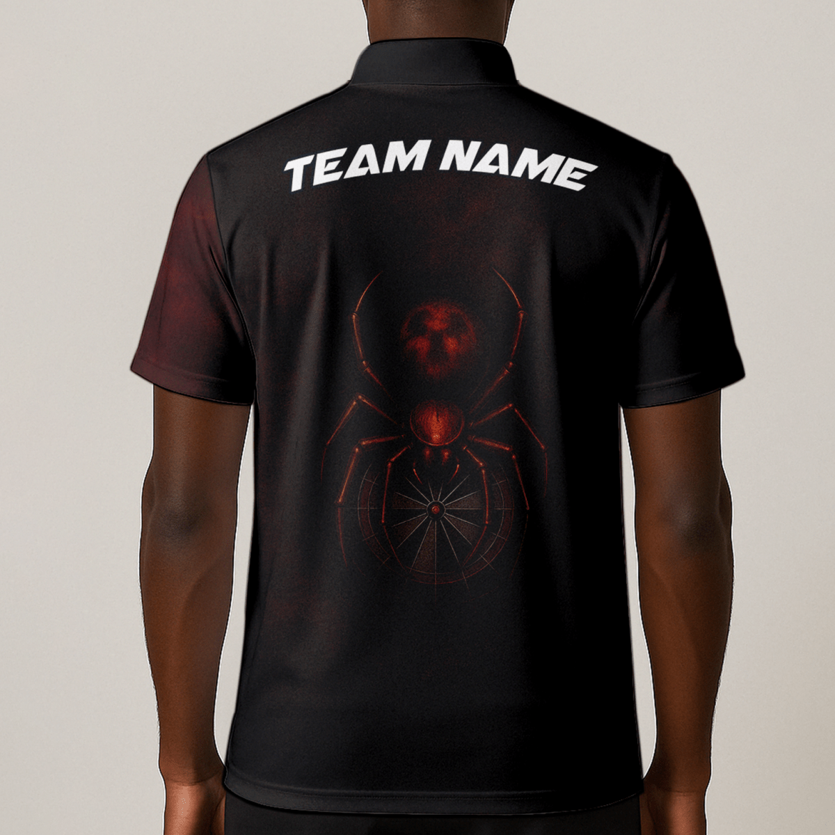 Dart Polo Shirt Herren Personalisiert mit Namen & Team | Rot Schwarz Spider Grunge Design - Outfitsuche