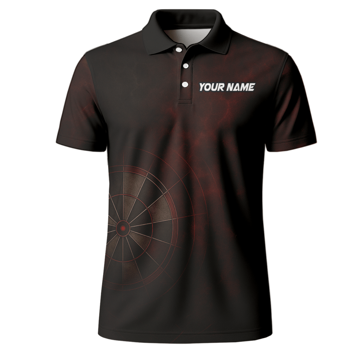 Dart Polo Shirt Herren Personalisiert mit Namen & Team | Rot Schwarz Spider Grunge Design - Outfitsuche