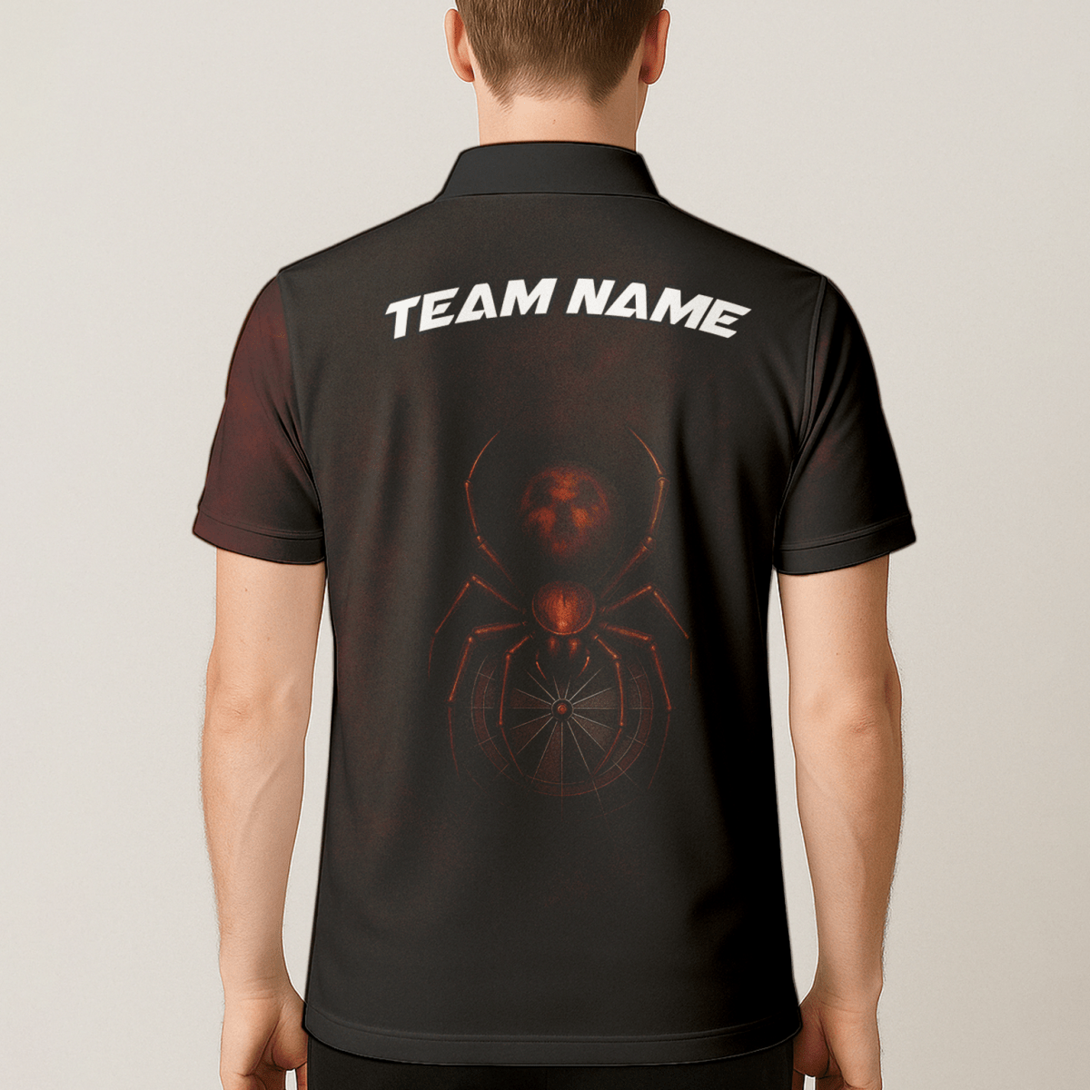 Dart Polo Shirt Herren Personalisiert mit Namen & Team | Rot Schwarz Spider Grunge Design - Outfitsuche