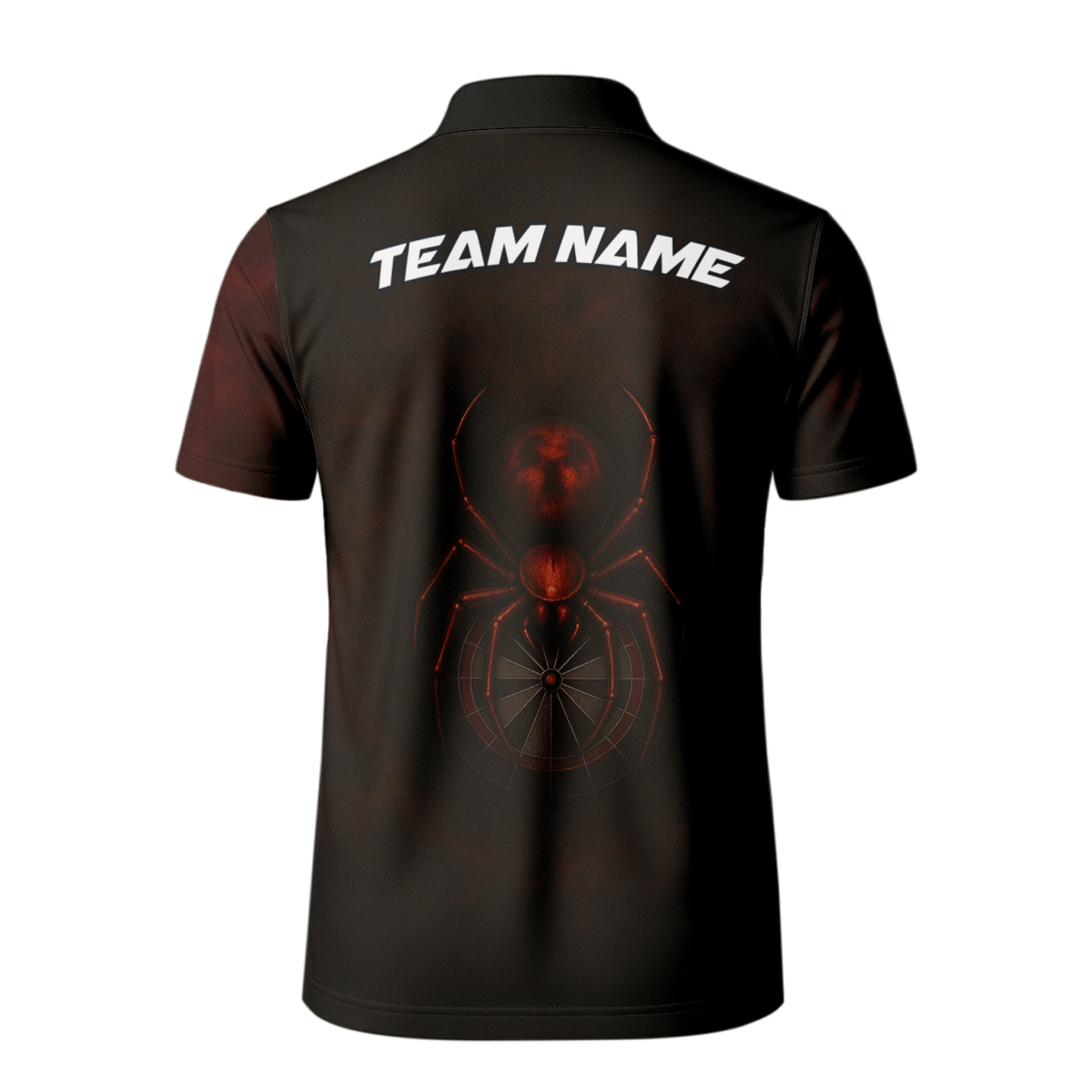 Dart Polo Shirt Herren Personalisiert mit Namen & Team | Rot Schwarz Spider Grunge Design - Outfitsuche