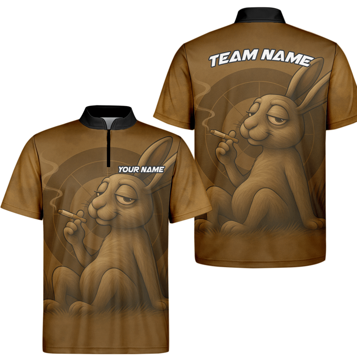 Dart Trikot mit rauchendem Hasen – Personalisiert mit Name & Team B28912 - Outfitsuche