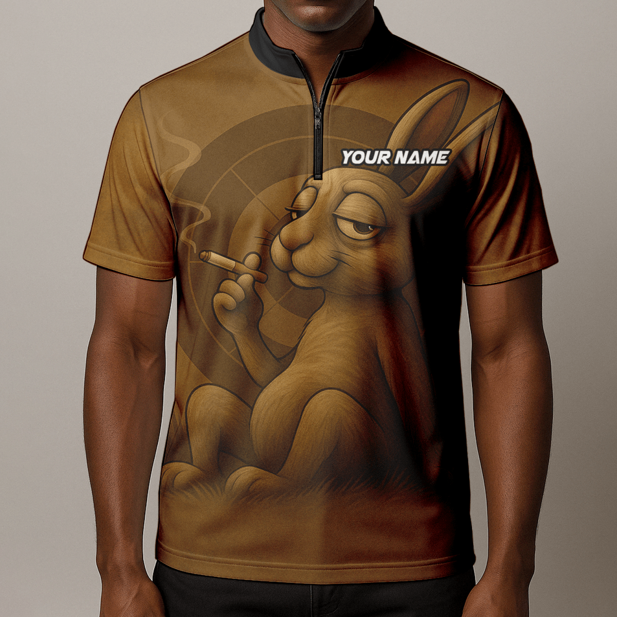 Dart Trikot mit rauchendem Hasen – Personalisiert mit Name & Team B28912 - Outfitsuche