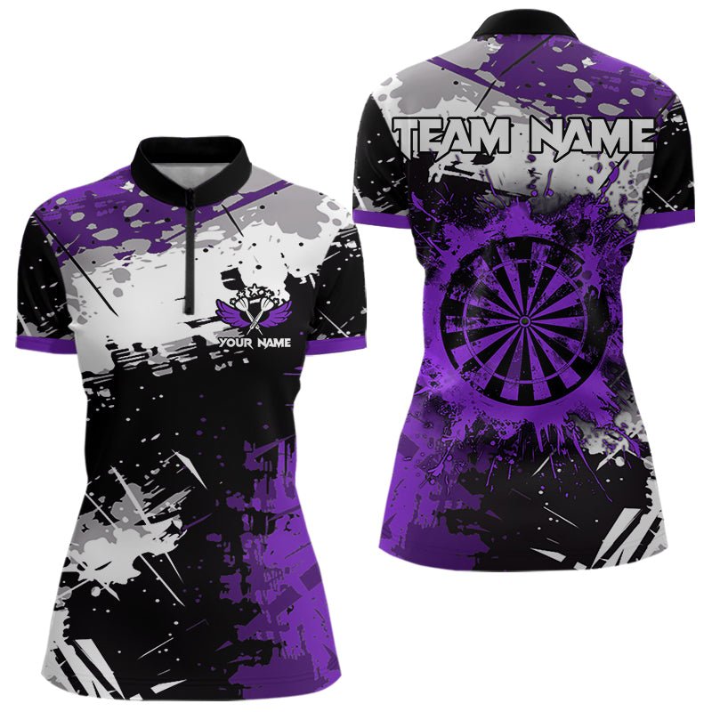 Grunge Lila Farbklecks Dart Polo Shirt - Individuelles Dart Trikot T3537 - Outfitsuche