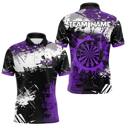 Grunge Lila Farbklecks Dart Polo Shirt - Individuelles Dart Trikot T3537 - Outfitsuche