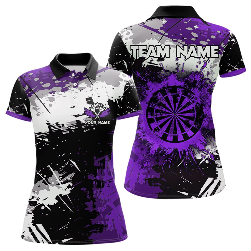 Grunge Lila Farbklecks Dart Polo Shirt - Individuelles Dart Trikot T3537 - Outfitsuche