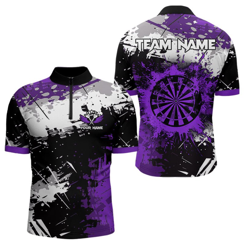 Grunge Lila Farbklecks Dart Polo Shirt - Individuelles Dart Trikot T3537 - Outfitsuche