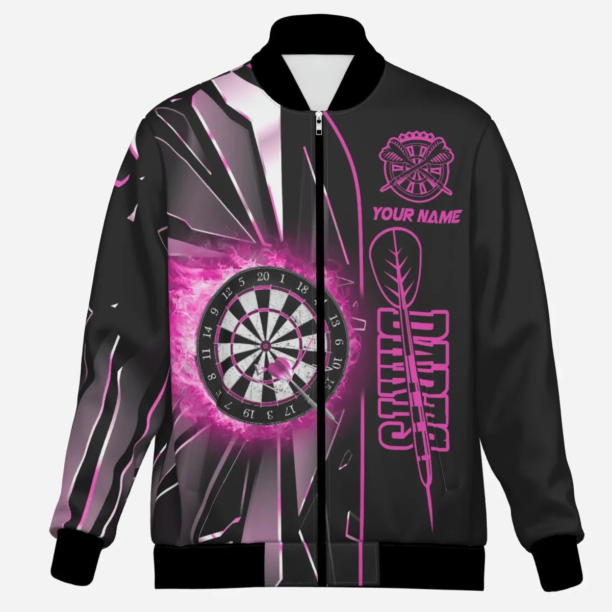 Herren Darts Kapuzenjacke Benutzerdefiniertes Pinkes Break - Glas, Team Jacke T1999 - Outfitsuche