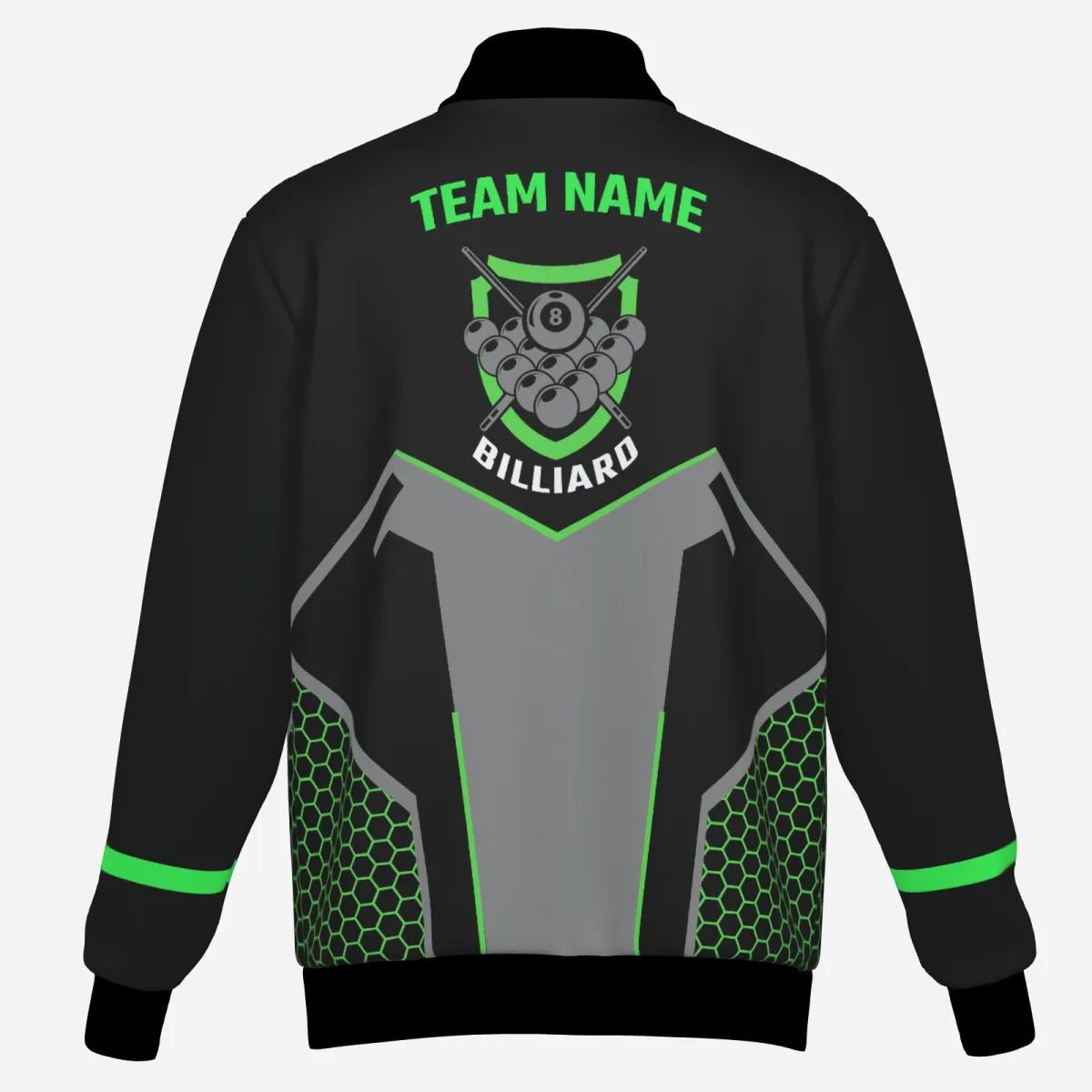 Herren Darts Kapuzenjacke in Schwarz - Grün mit 8 - Ball - Billard - Motiv V1058 - Outfitsuche