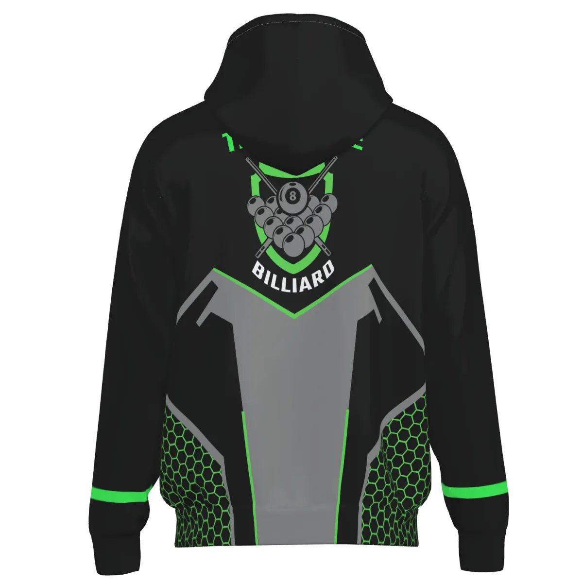 Herren Darts Kapuzenjacke in Schwarz - Grün mit 8 - Ball - Billard - Motiv V1058 - Outfitsuche