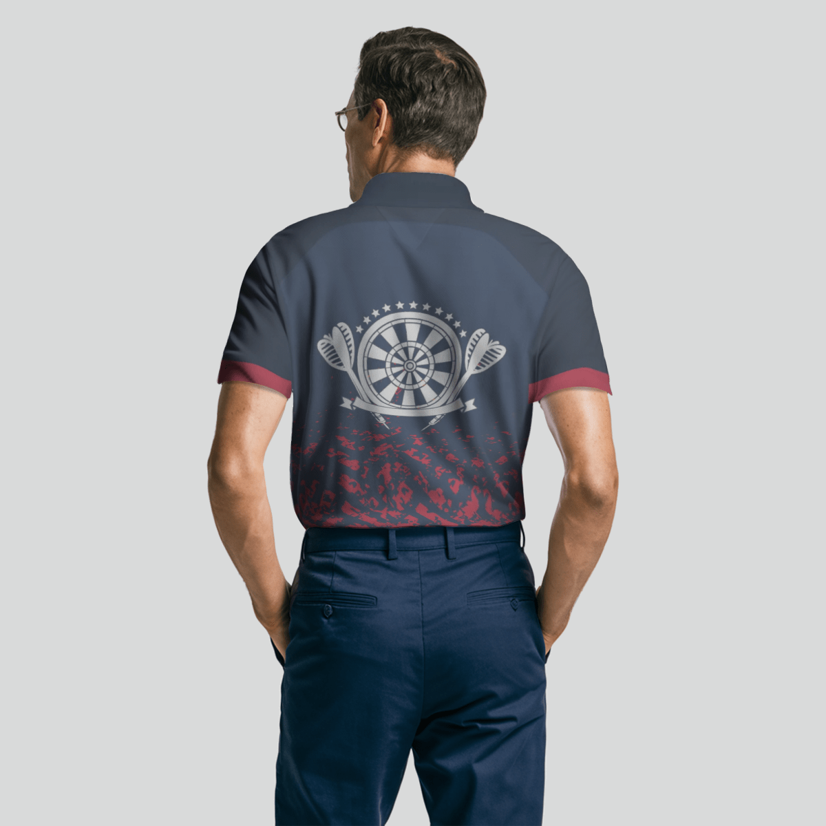 Herren Darts Polo Shirt in Blau/Rot, Dart - Team - Trikot h6662 - Outfitsuche