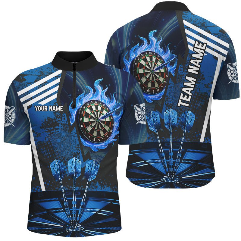 Herren Dartshirt mit blauem Feuerflammen - Design - Individuelles Ziel T2700 - Outfitsuche