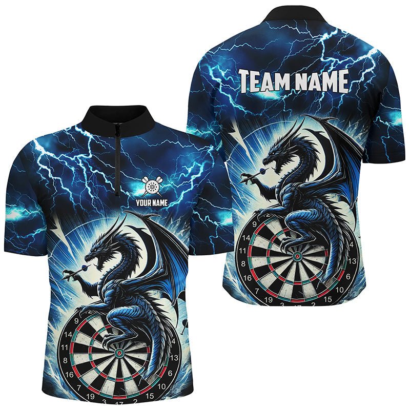Herren Lightning Thunder Drache Polo & 1/4 Zip Shirt in Blau T2477 - Outfitsuche