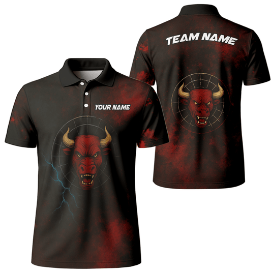 Herren Personalisiertes Red Bull Dart - Polohemd Grunge Schwarz - Rot L3480 - Outfitsuche
