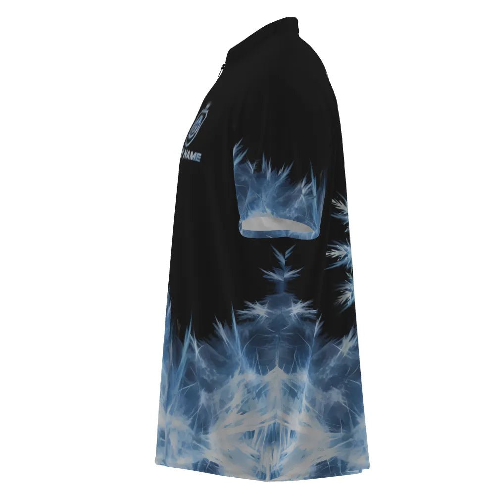Individuell anpassbares Herren Darts Zipper Teamtrikot mit Viertelreißverschluss in eisblau G9322z - Outfitsuche
