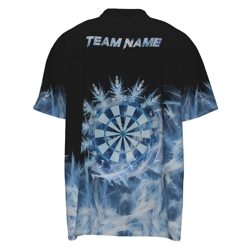Individuell anpassbares Herren Darts Zipper Teamtrikot mit Viertelreißverschluss in eisblau G9322z - Outfitsuche