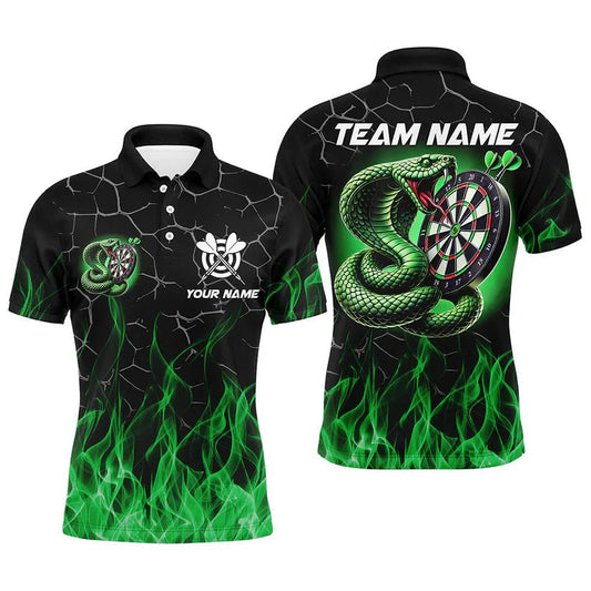 Individuelles Herren Dartshirt mit grünen Flammen - Modell T2108 - Outfitsuche