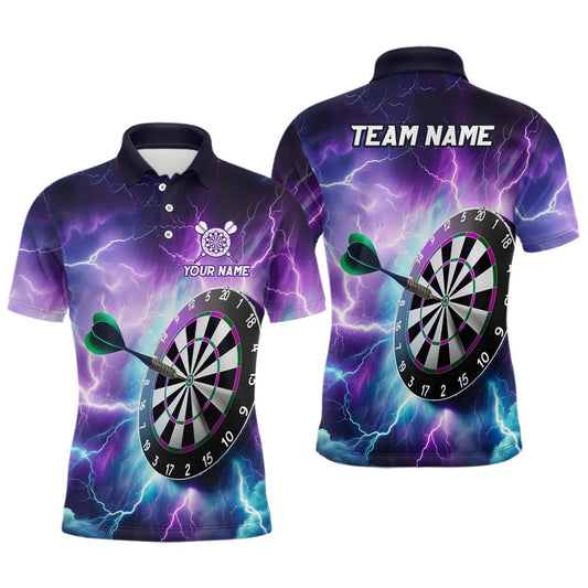 Lila Blitz Herren Darts Polo Shirt | Personalisiertes Dartshirt für Männer | Dart Trikot | Individuell gestaltbar | L1444 - Outfitsuche
