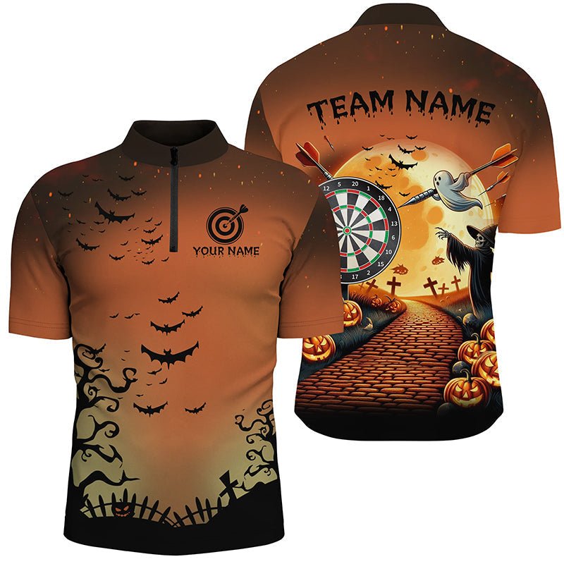 Lustiges Halloween Dartshirt in Orange & Schwarz für Herren T2638 - Outfitsuche