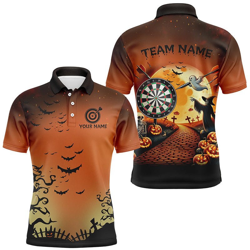 Lustiges Halloween Dartshirt in Orange & Schwarz für Herren T2638 - Outfitsuche