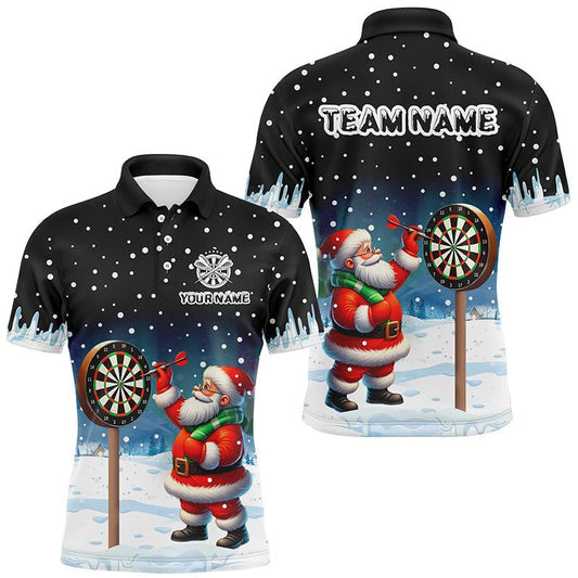 Lustiges Weihnachtsmann Darts T-Shirt für Männer mit individuellem Schneehintergrund – Perfektes Geschenk für Dart - Fans! T2869 - Outfitsuche
