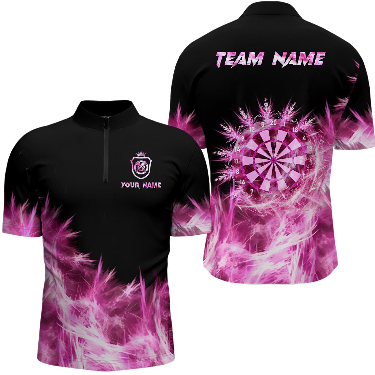 Männer Icy Pink Darts Polo & Quarter Zip Shirt - Individuelles Team Dart Trikot T2579 - Outfitsuche