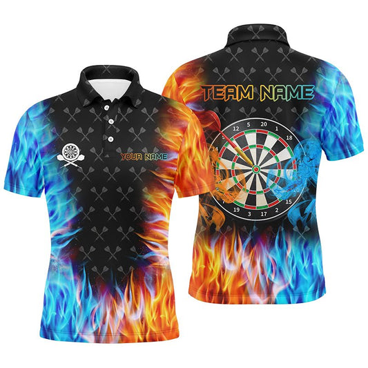 Maßgeschneidertes Feuer - und Wasser - 3D - Dartboard - Polo für Männer T1218 - Outfitsuche