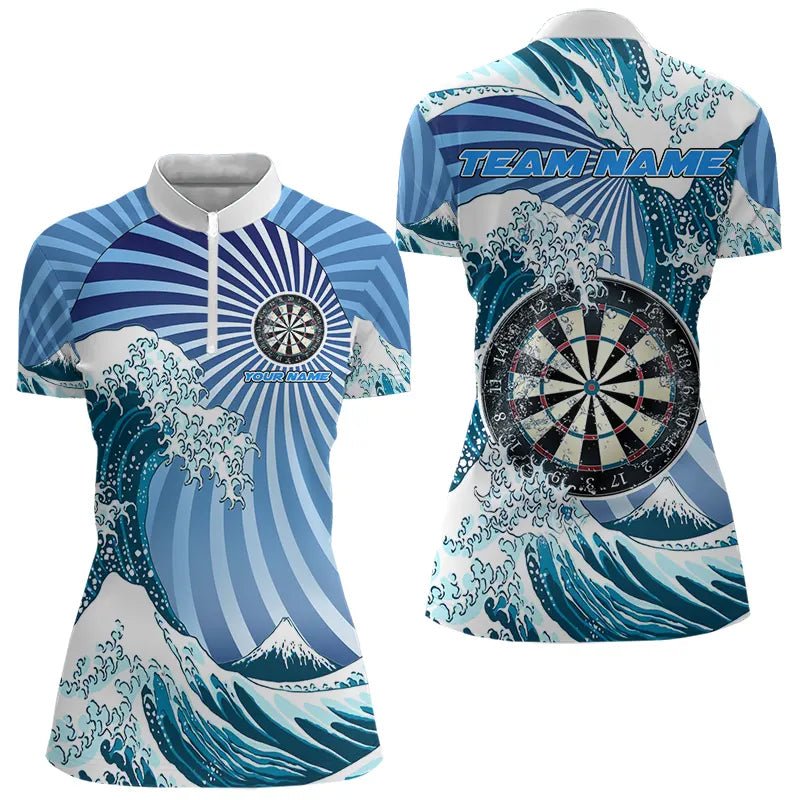 Personalisierte Blaue Darts Wellen Polo - Shirt Lustiges Dart - Trikot T3419 - Outfitsuche