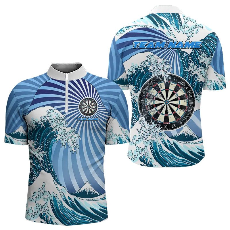 Personalisierte Blaue Darts Wellen Polo - Shirt Lustiges Dart - Trikot T3419 - Outfitsuche