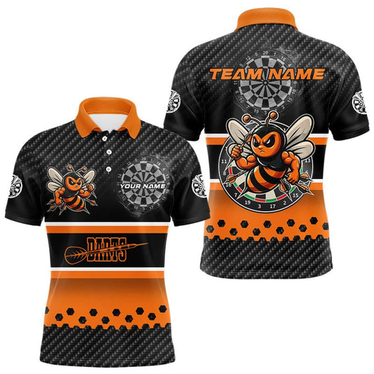Personalisierte Darts Polo - Shirts mit schwarzem und orangefarbenem Design, Lustige Darts Bekleidung, Beste Darts Geschenke T3263 - Outfitsuche