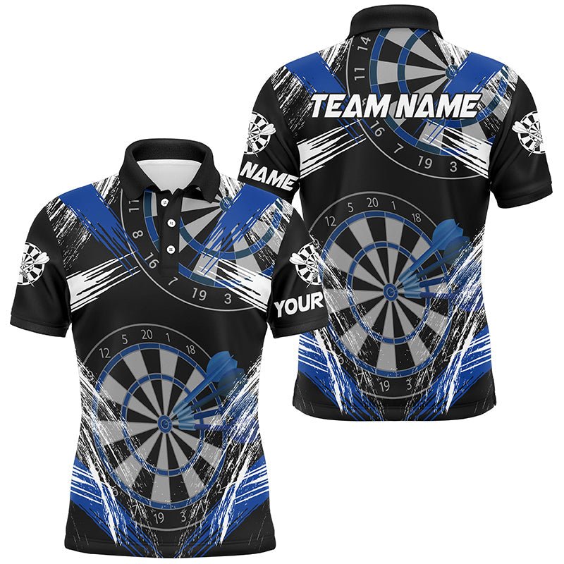 Personalisierte Darts - Turnier Grunge Stil Darts Shirts | Blau T3118 - Outfitsuche
