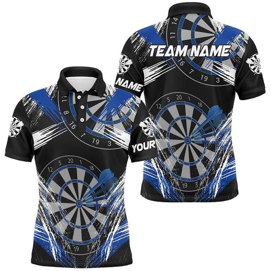 Personalisierte Darts - Turnier Grunge Stil Darts Shirts | Blau T3118 - Outfitsuche