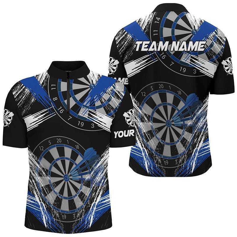 Personalisierte Darts - Turnier Grunge Stil Darts Shirts | Blau T3118 - Outfitsuche