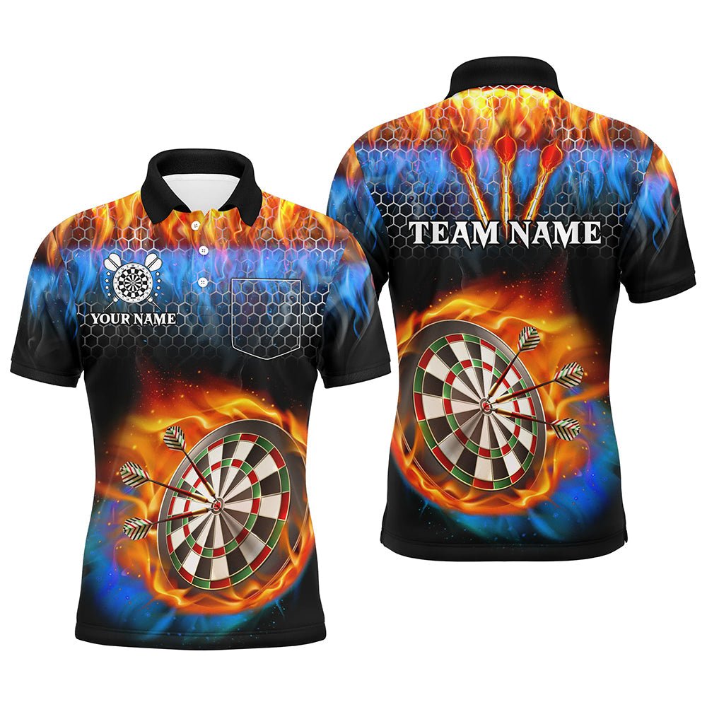 Personalisierte Dartscheibe „Wasser und Feuer“ - 3D - gedruckte Dartshirts für Herren mit Taschen und Darts - Jerseys T3063 - Outfitsuche