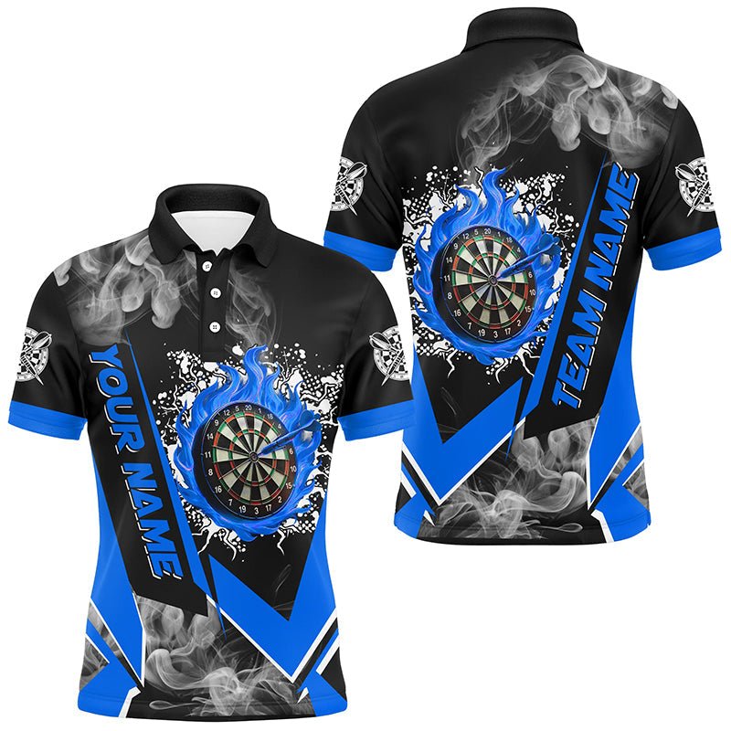 Personalisierte Dartshirts mit Feuer - und Rauchdesign für Männer, Dart - Team - Trikots | Blau T2811 - Outfitsuche