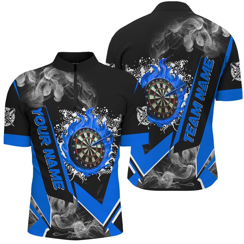 Personalisierte Dartshirts mit Feuer - und Rauchdesign für Männer, Dart - Team - Trikots | Blau T2811 - Outfitsuche