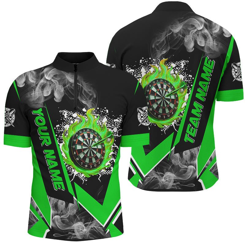Personalisierte Dartshirts mit Feuer - und Rauchdesign für Männer | Dart - Teamtrikots in Grün T3009 - Outfitsuche