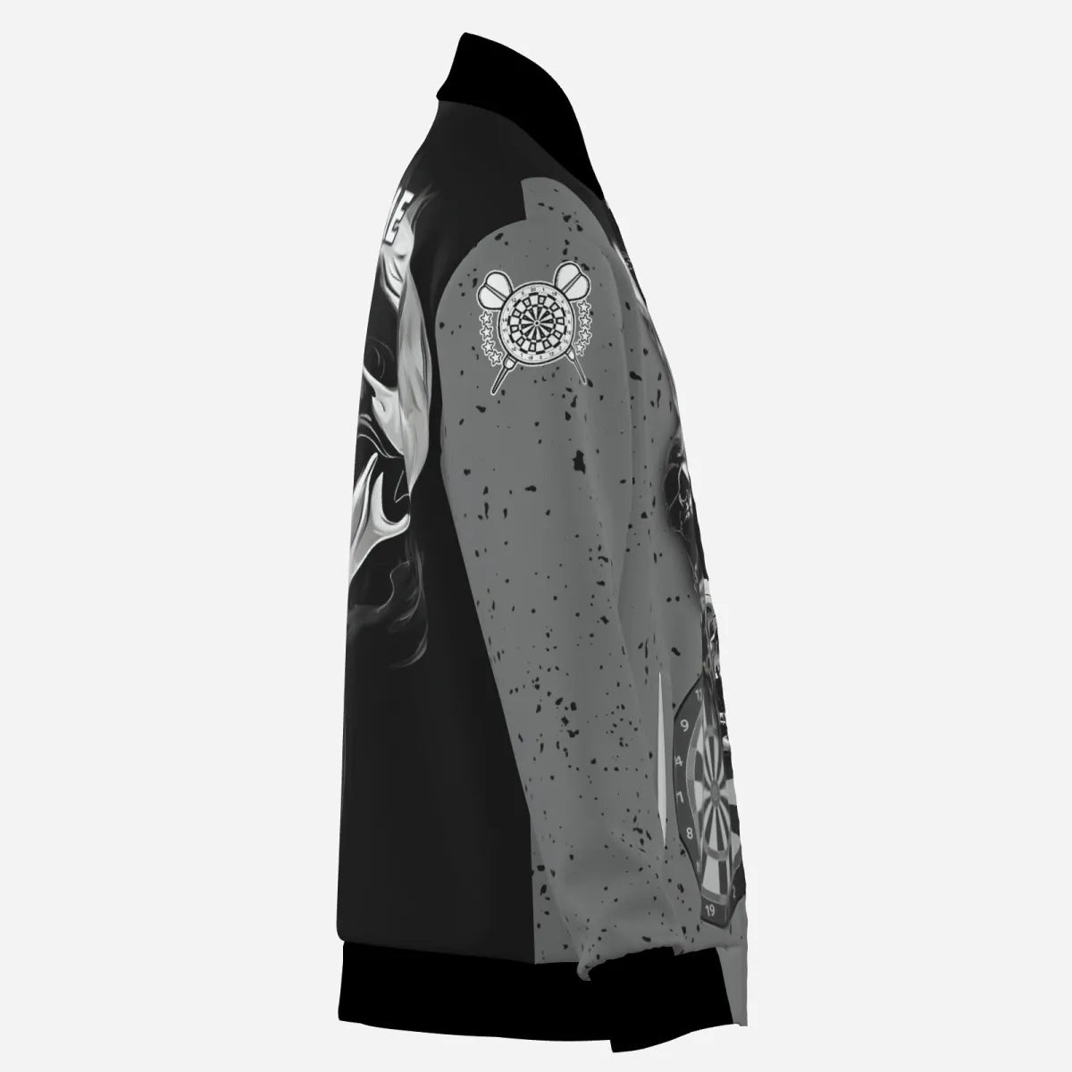 Personalisierte Herren Darts Kapuzenjacke mit rauchendem Totenkopf , Team Jacke T2804 - Outfitsuche