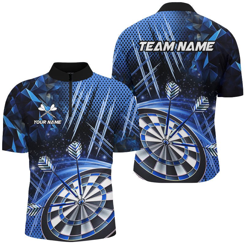 Personalisierte Herren Dartshirt in Blau mit Glitzer - Team Liga T2580 - Outfitsuche