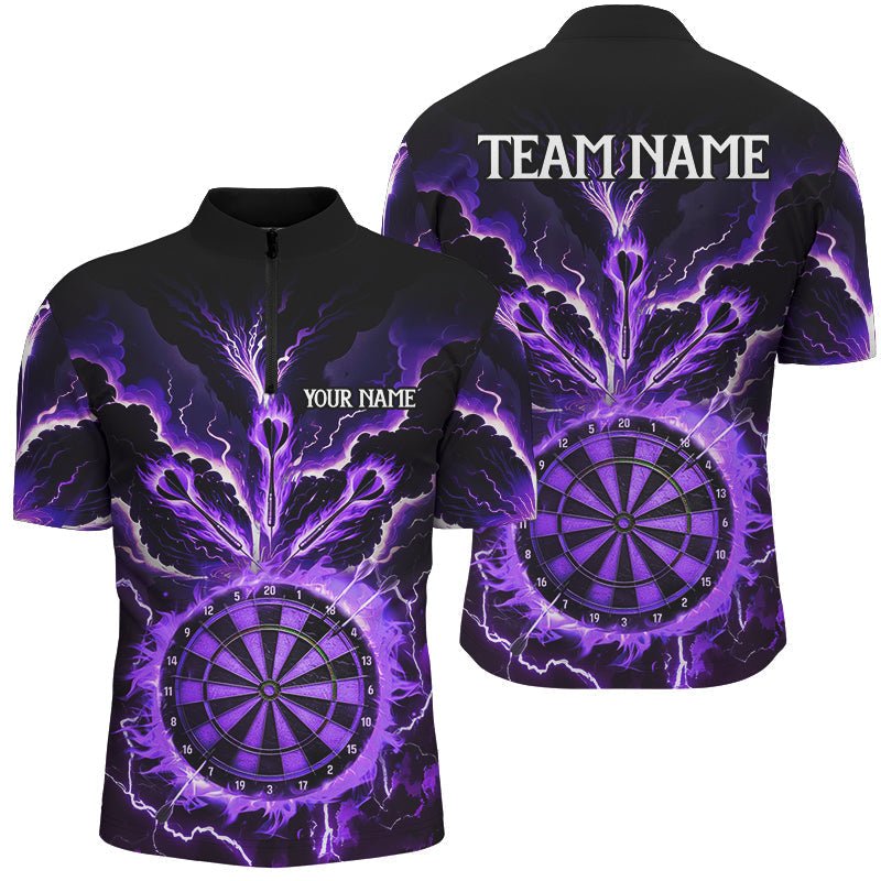 Personalisierte Herren T-Shirts mit lila Blitz - Feuer - Flammen für Dart - Teams T2801 - Outfitsuche