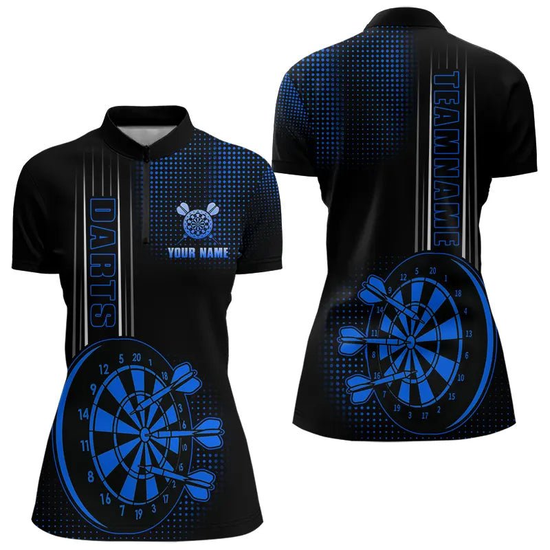Personalisierte Schwarz - Blau Darts Polo - Shirt, Maßgeschneiderte Dart - Outfits Team - Trikots N9498 - Outfitsuche