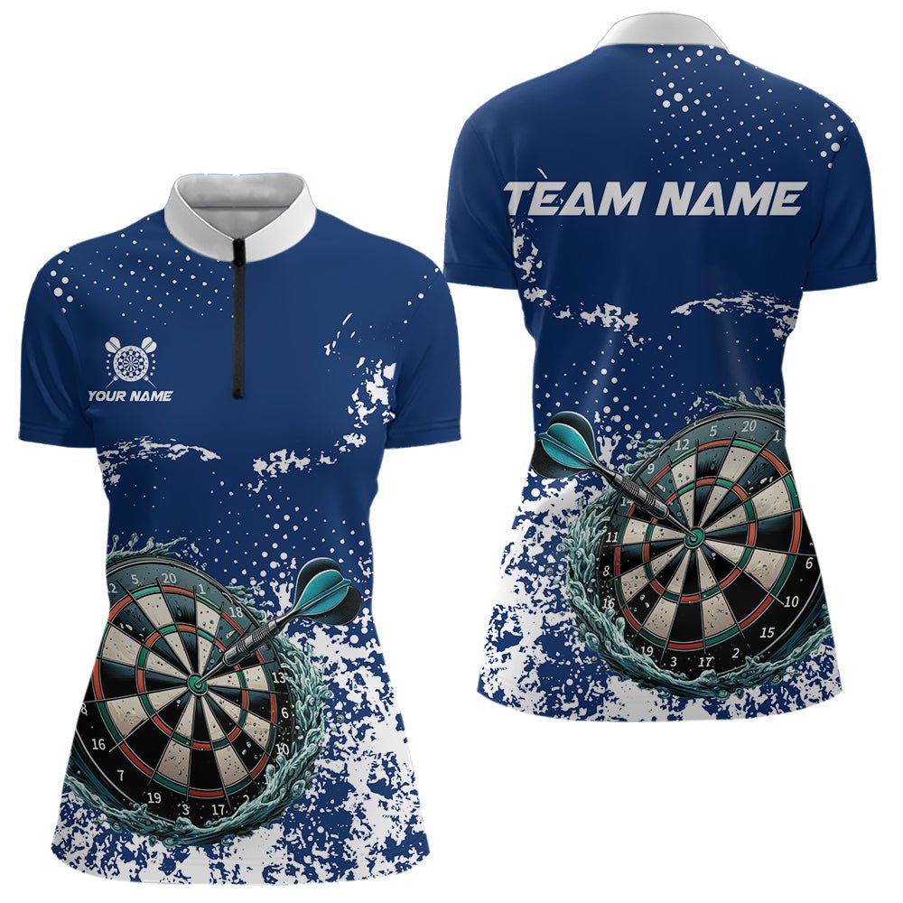 Personalisierte Weiße & Blaue Grunge Darts Polo - Shirts – Individuelles Dart - Outfit Team - Trikot N9510 - Outfitsuche
