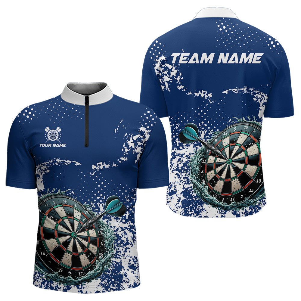 Personalisierte Weiße & Blaue Grunge Darts Polo - Shirts – Individuelles Dart - Outfit Team - Trikot N9510 - Outfitsuche