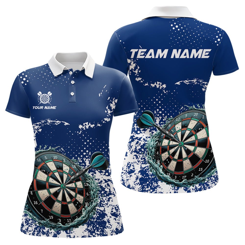 Personalisierte Weiße & Blaue Grunge Darts Polo - Shirts – Individuelles Dart - Outfit Team - Trikot N9510 - Outfitsuche