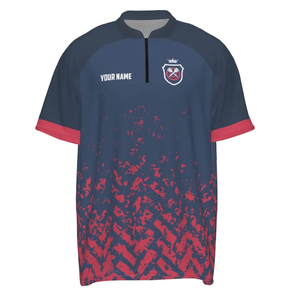 Personalisiertes Herren Darts Polo Shirt in Blau und Rot, individuell anpassbares Dart-Team-Shirt für Männer, Dart Trikot h6662 - Outfitsuche