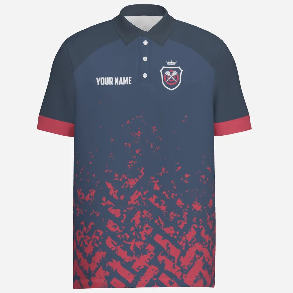 Personalisiertes Herren Darts Polo Shirt in Blau und Rot, individuell anpassbares Dart-Team-Shirt für Männer, Dart Trikot h6662 - Outfitsuche