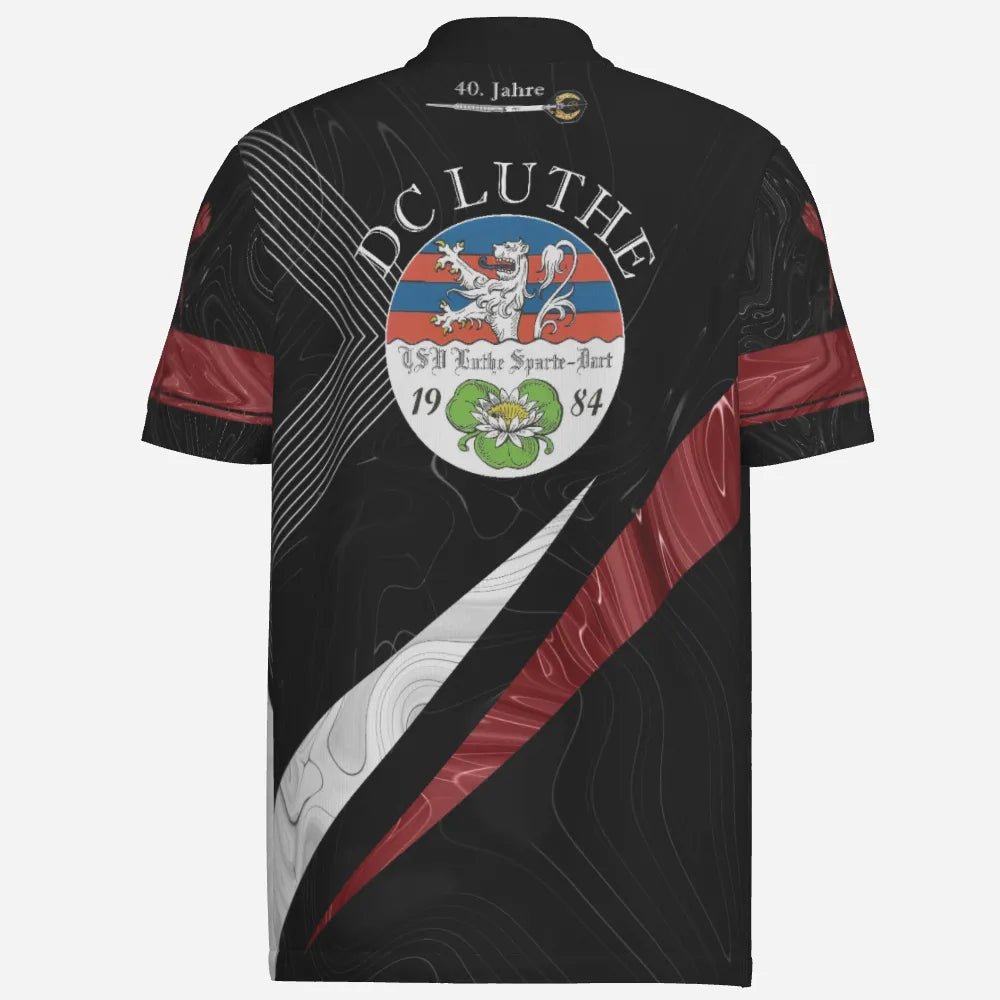 Personalisiertes Herren Darts Polo Shirt in Rot und Weiß KH832 - Outfitsuche